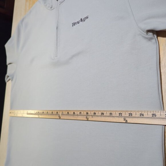 Ashworth TexAgs Light Beige Quarter Zip Pullover long sleeve Sweatshirt 2XL‎ - Picture 9 of 14